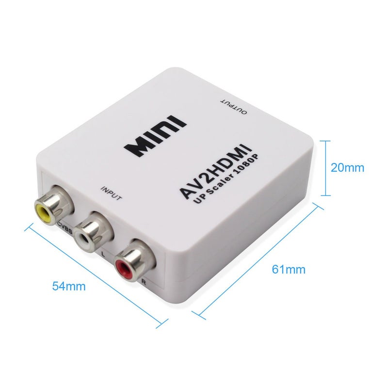 HDSUNWSTD Mini Composite HD AV CVBS 3RCA to HDMI Adapter Converter Support 720P 1080PAV2HDMI Video Converter for TV, VHS VCR, DVD Records Chipsets Shown - Image 4